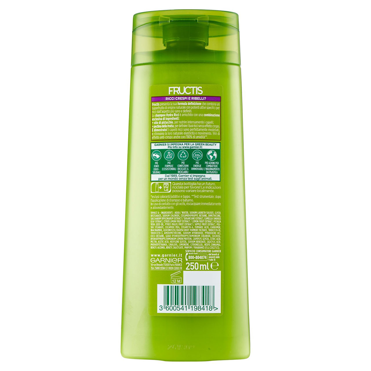 Garnier Shampoo Fructis Hydra Ricci Contouring, per Capelli Ricchi Tendenti al Crespo, 250 ml