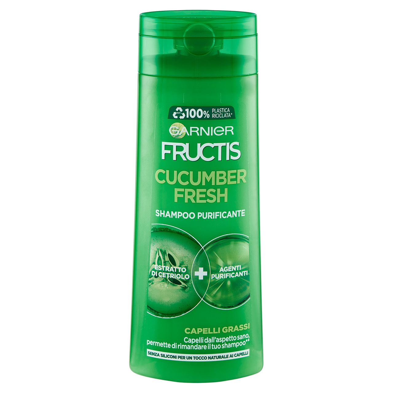 Garnier Shampoo Fructis Pure Non Stop Cucumber Fresh, Ideale per Capelli Grassi, 250 ml