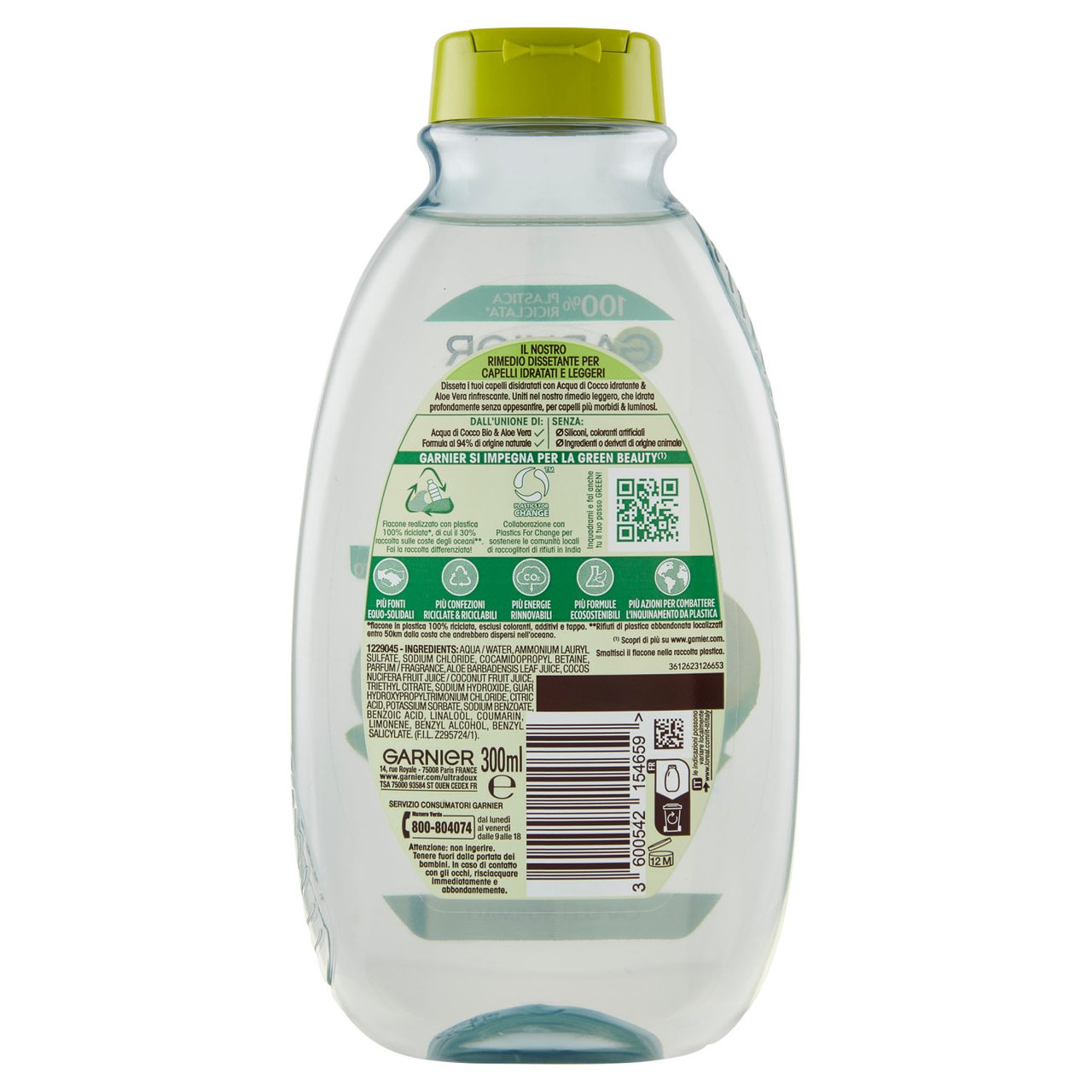 Garnier Ultra Dolce Shampoo Acqua di Cocco e Aloe