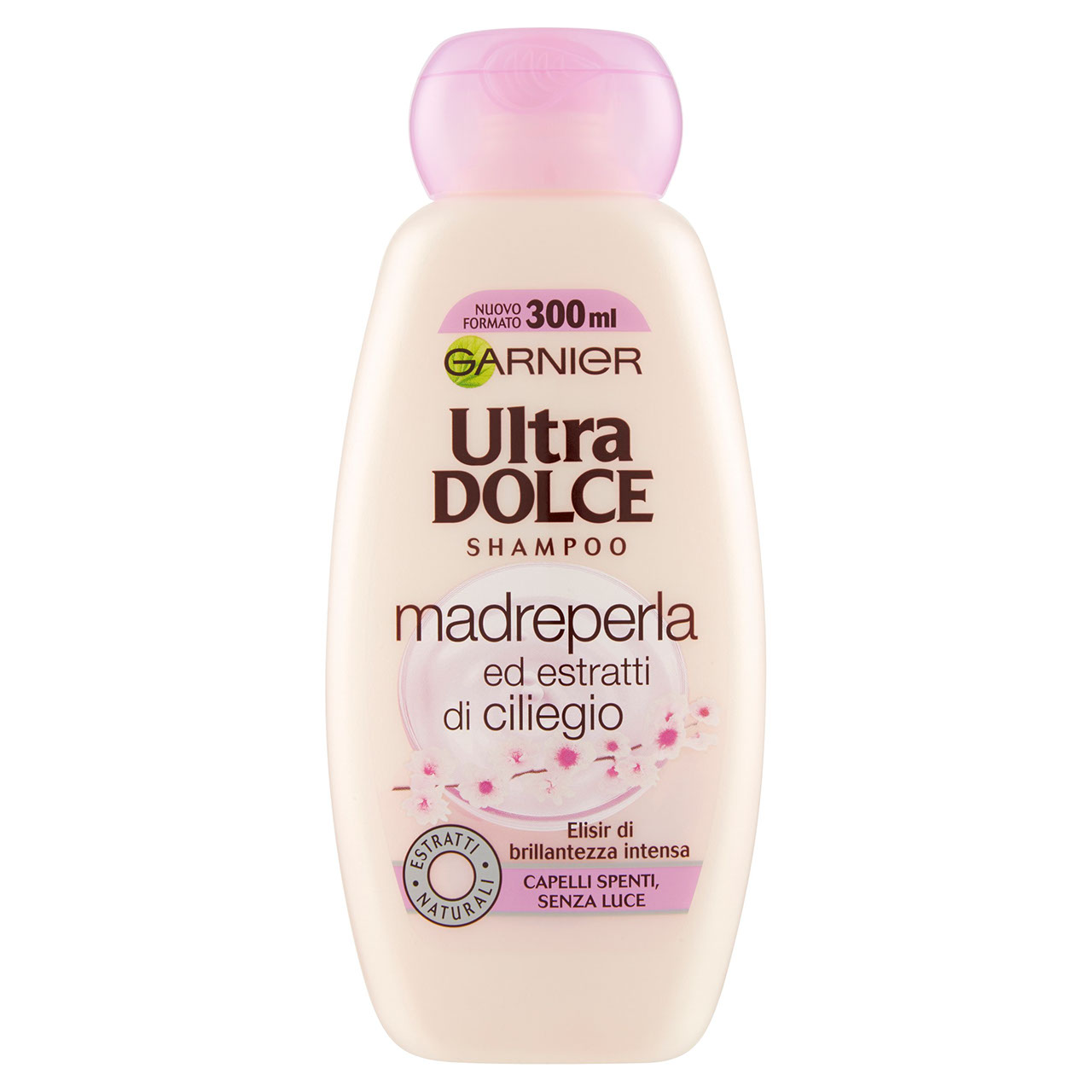 Garnier Ultra Dolce Shampoo Madreperla e Ciliegio per capelli spenti e senza luce, 300 ml