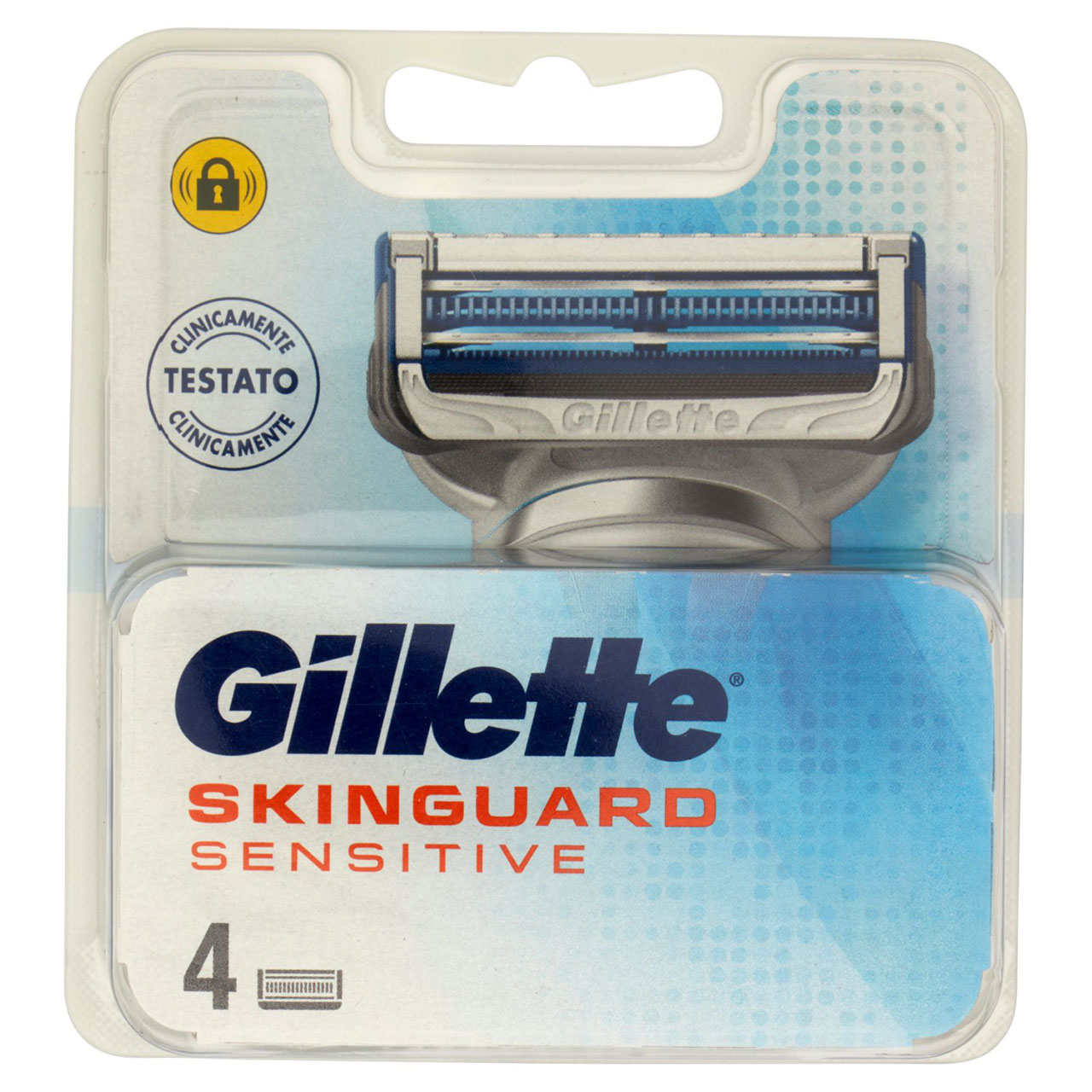 Gillette Lamette di Ricambio per Rasoio da Uomo SkinGuard Sensitive, 4 Ricariche