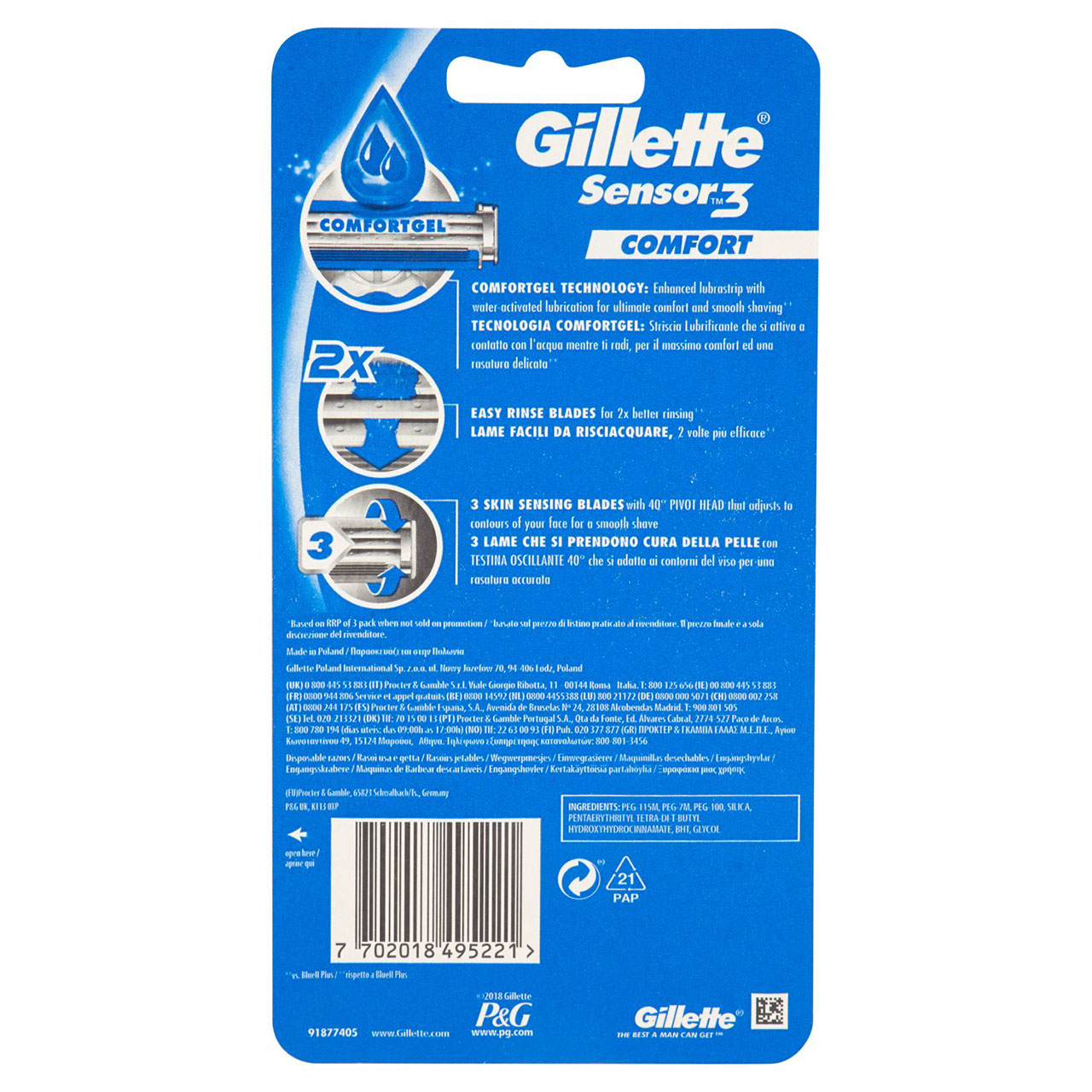 Gillette Sensor3 Comfort Usa e Getta 3 2 Gratis