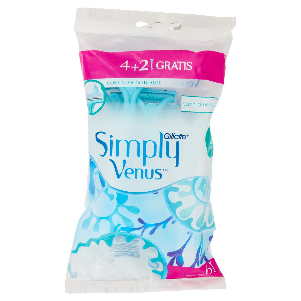 Gillette Simply Venus Rasoio Donna Usa e Getta a 2 Lame 4 Rasoi   2 Gratis = 6 Rasoi