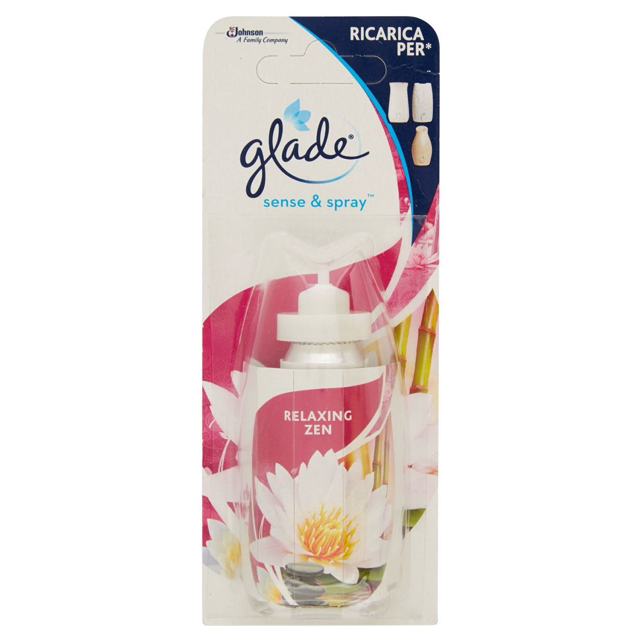 Glade Sense&Spray Ricarica, Profumatore Ambienti , Fragranze Relaxing Zen, Vaniglia e Mughetto, 18ml