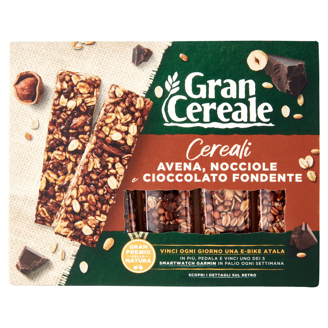 Gran Cereale Barrette di Cereali con Avena Nocciole e Cioccolato Fondente 135g