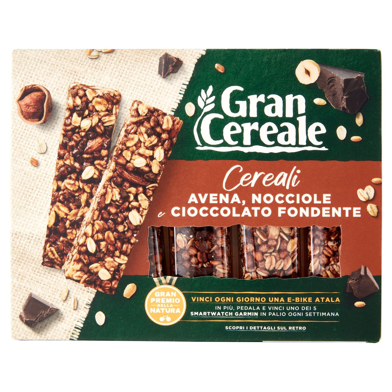 Gran Cereale Barrette di Cereali con Avena Nocciole e Cioccolato Fondente 135g