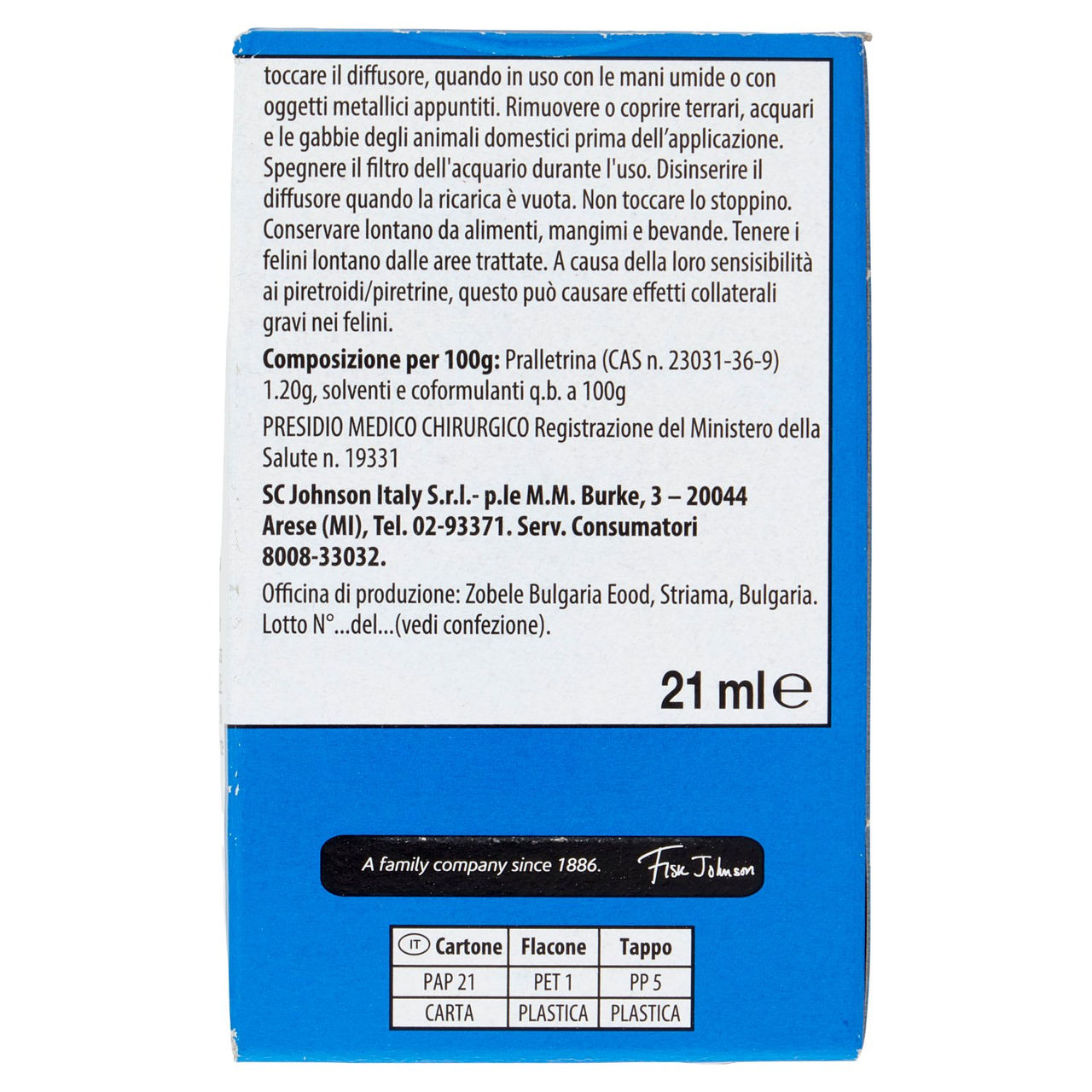 Inodore, 21ml; Raid Liquido Elettrico 30 Notti Ricarica