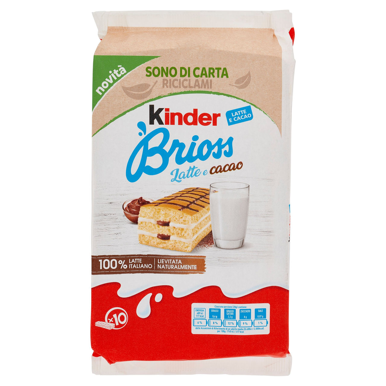 Kinder Brioss Latte e Cacao in vendita online