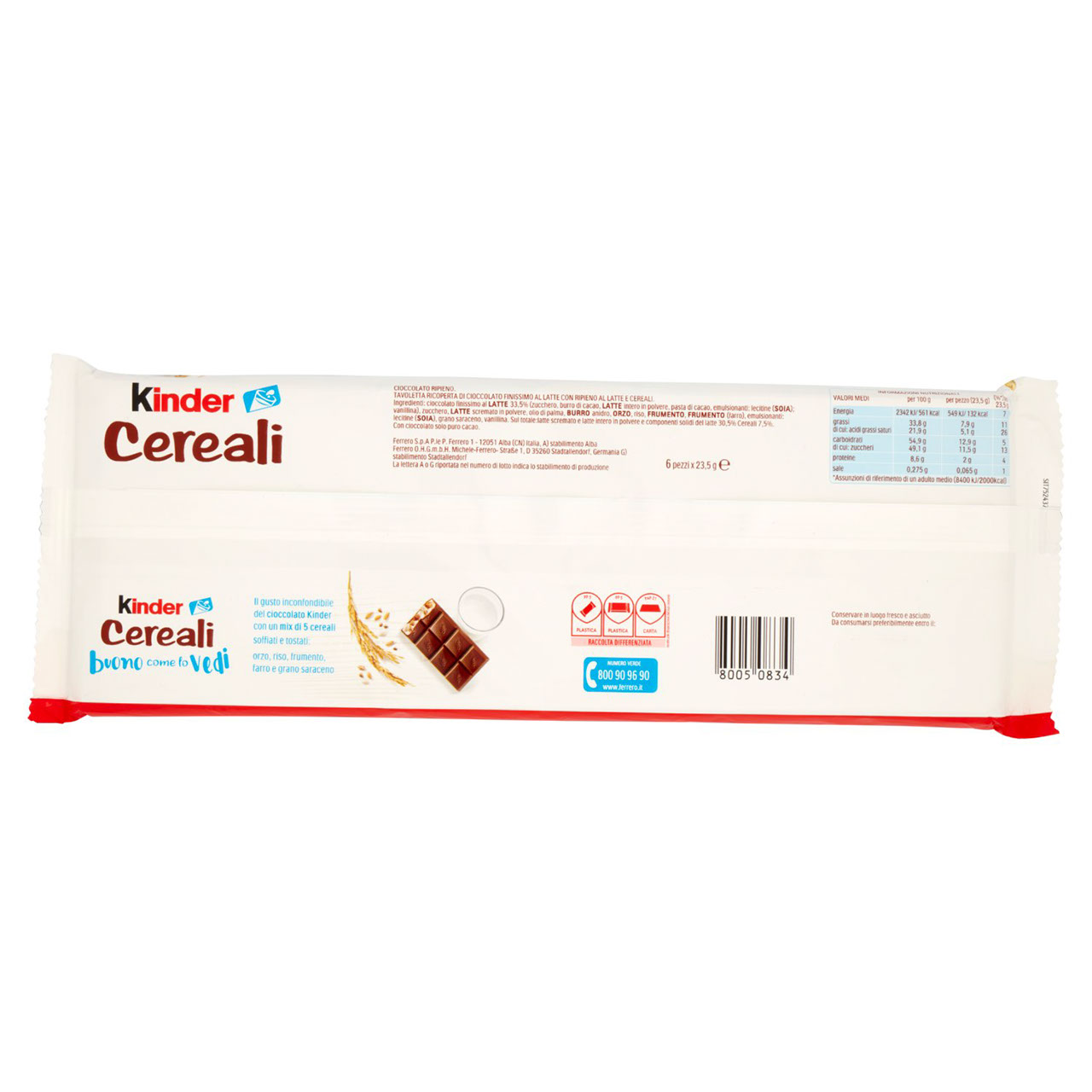 Kinder Cereali 6 x 23,5 g in vendita online