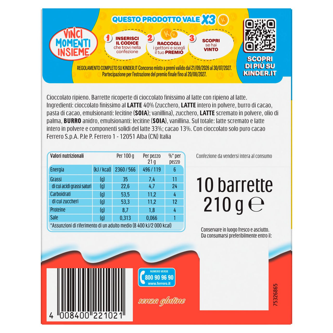 Kinder Maxi 10 x 21 g in vendita online