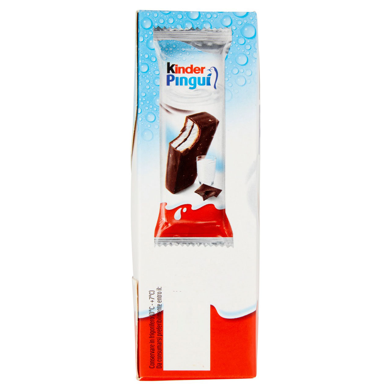 Kinder Pinguì: Merenda con pan di spagna, ripieno al latte e copertura al cioccolato fondente 8x30g