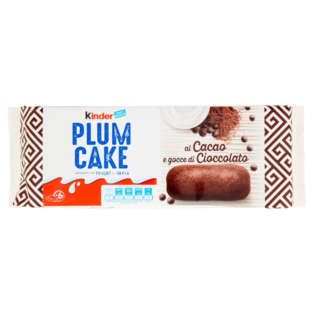 Kinder Plumcake al Cacao e gocce di Cioccolato 6 x 33 g