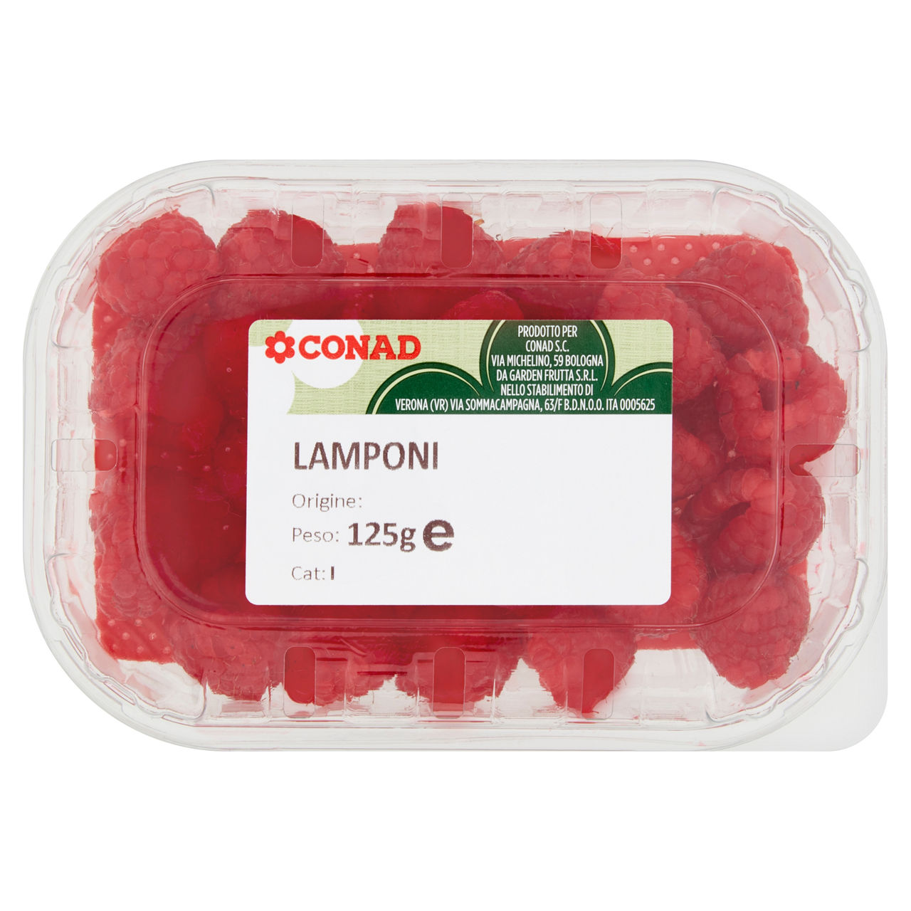 Lamponi Cat. I Vaschetta 125g CONAD