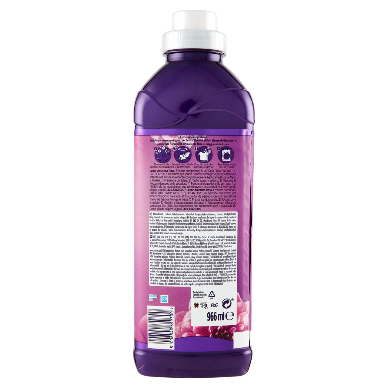 Lenor Ammorbidente Bucato Ametista Rosa 42 Lavaggi 966 ml