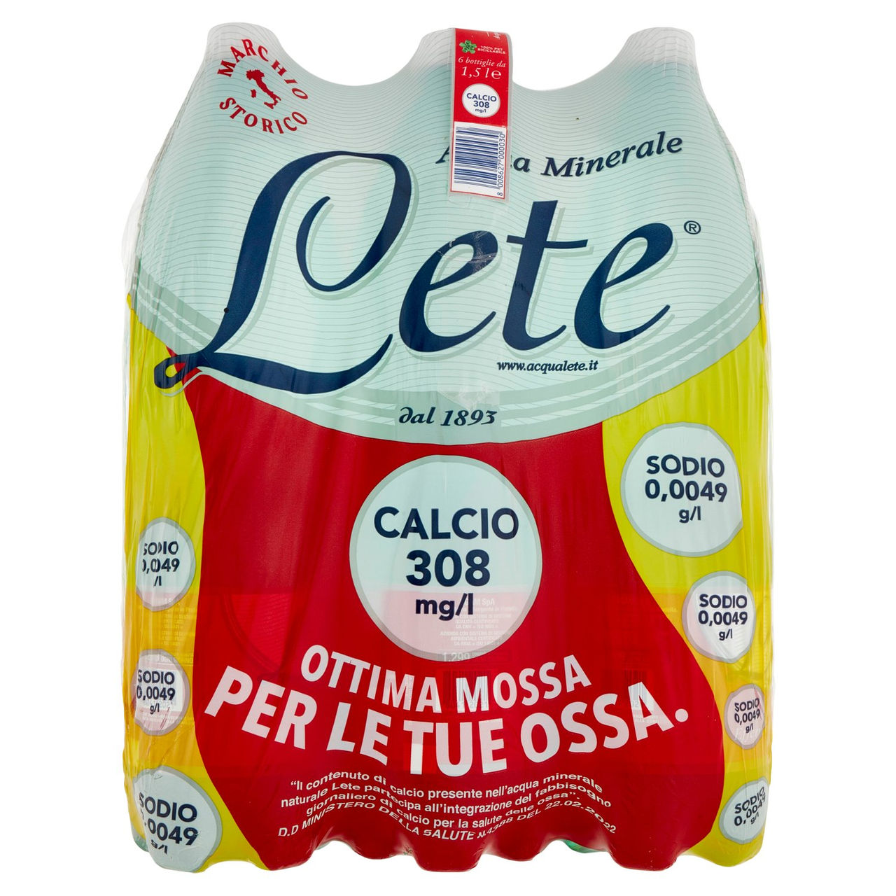 Lete Acqua Minerale Effervescente Naturale 6 x 1,5 l