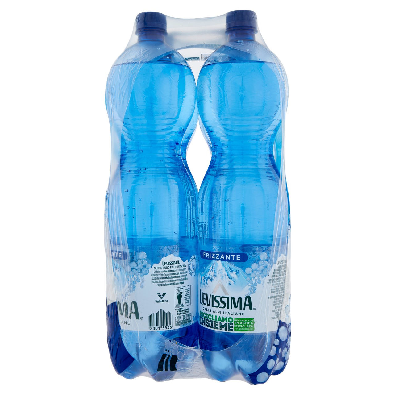 LEVISSIMA, Acqua Frizzante R-PET 25% 6 x 1,5 L