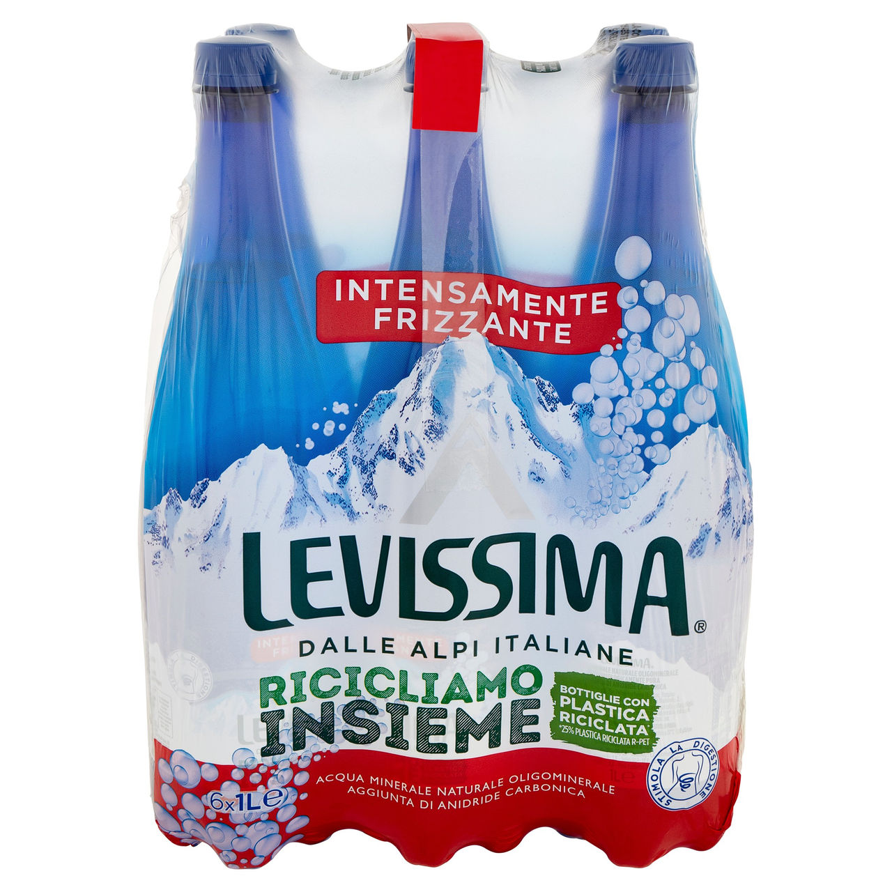 LEVISSIMA, Acqua Intensamente Frizzante 25% RPET 6 x 1 L