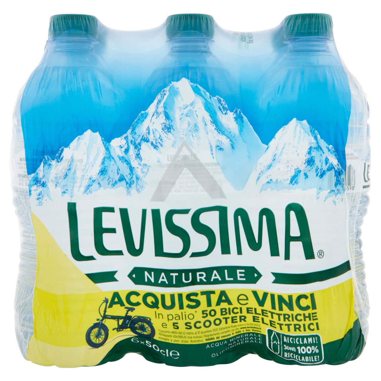 LEVISSIMA, Acqua Minerale Naturale Oligominerale 50 cl x 6