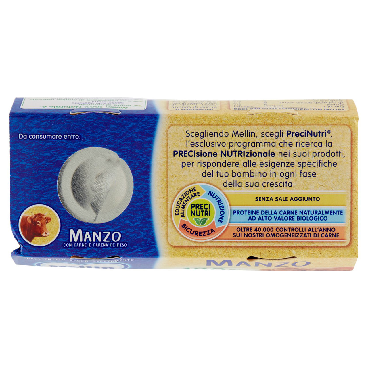 Mellin Manzo 100% Naturale Omogeneizzato 2 x 80 g