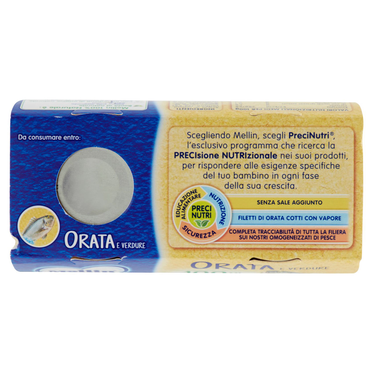 Mellin Orata e Verdure 100% Naturale Omogeneizzato 2 x 80 g