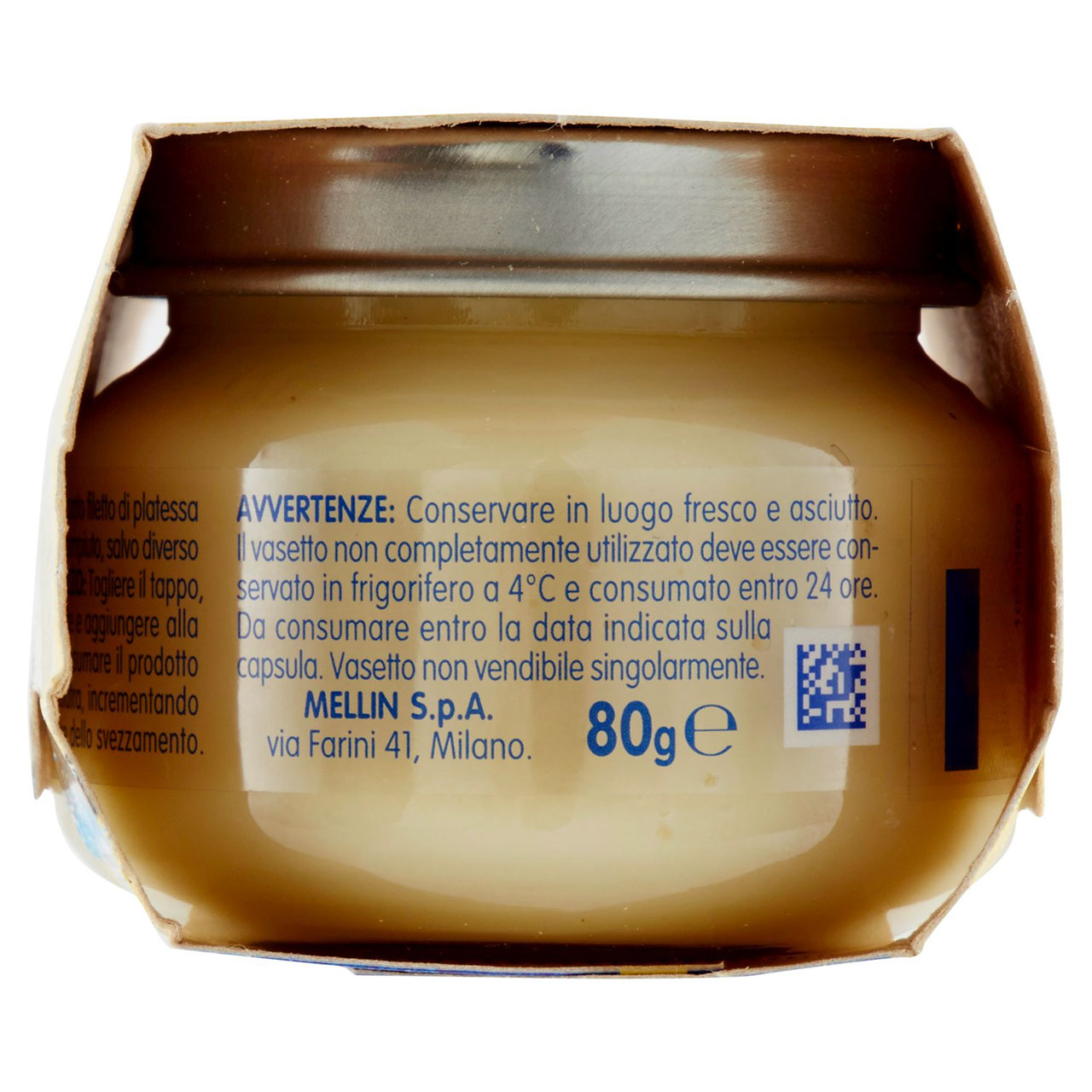 Mellin Platessa e Verdure 100% Naturale Omogeneizzato 2 x 80 g