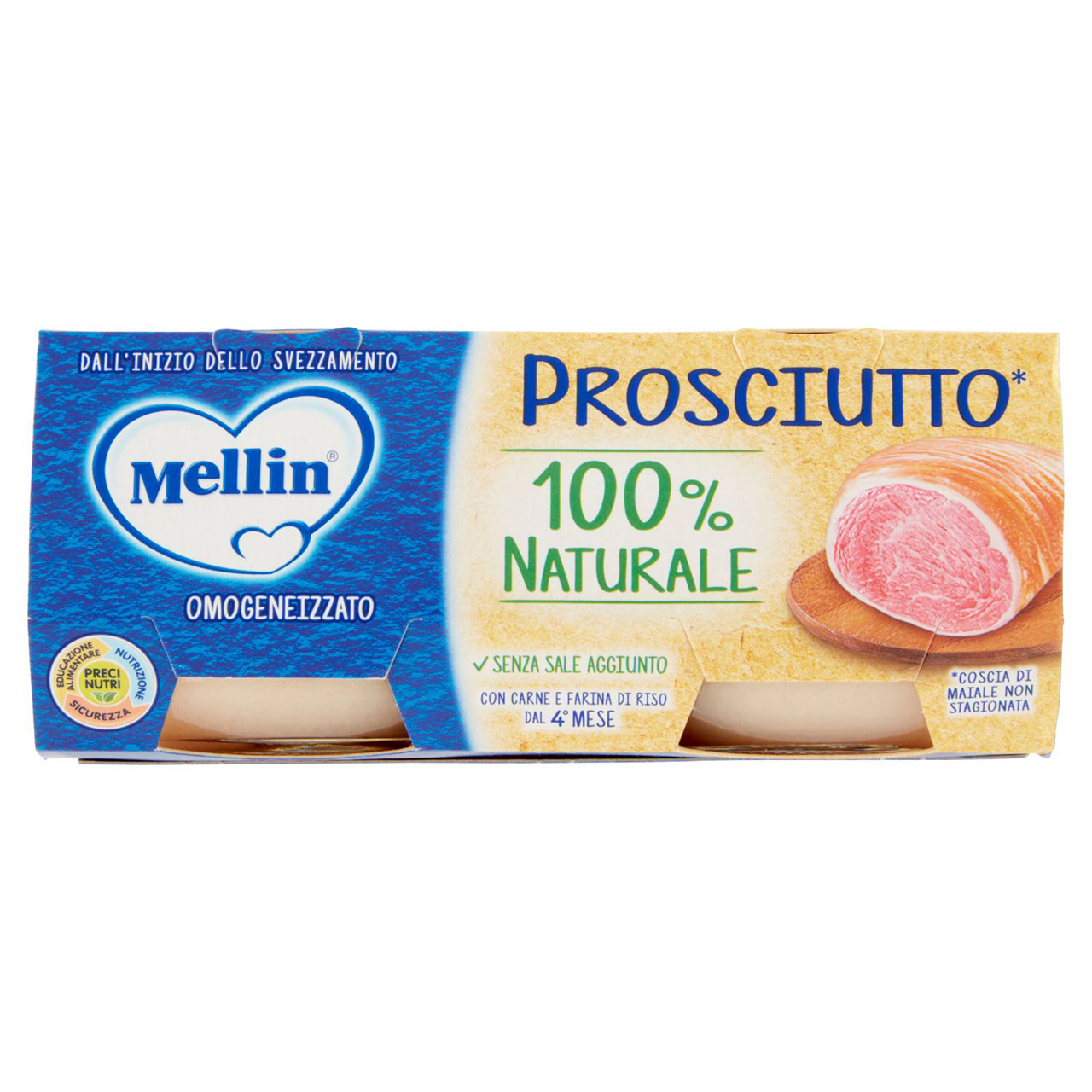 Mellin Prosciutto* 100% Naturale Omogeneizzato 2 x 80 g