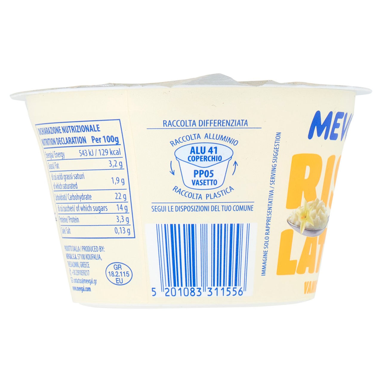 Mevgal Risolatte Vaniglia 175 g in vendita online