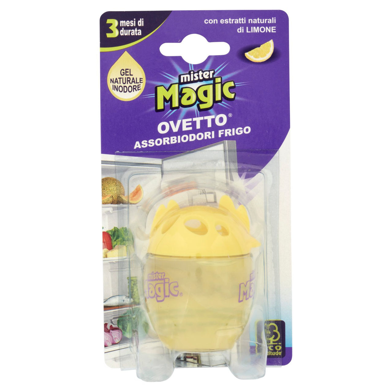 mister Magic Ovetto Assorbiodori Frigo con estratti naturali di Limone 40 g