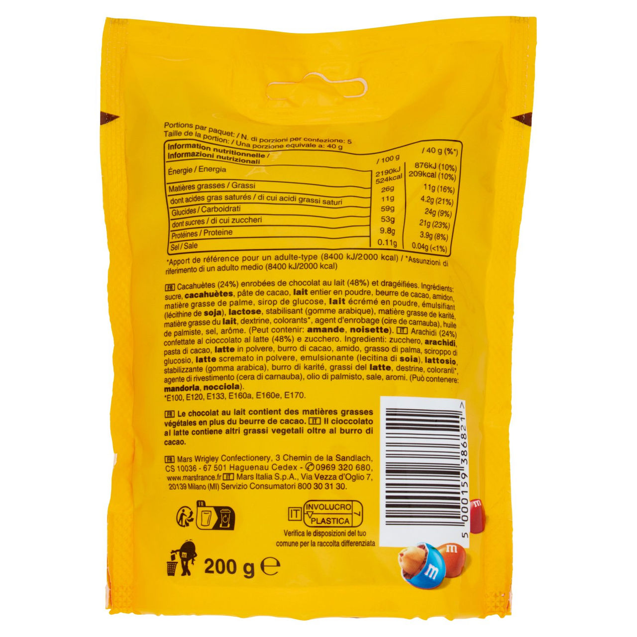 M&M's Peanut Confetti al Cioccolato con Arachidi 200 g