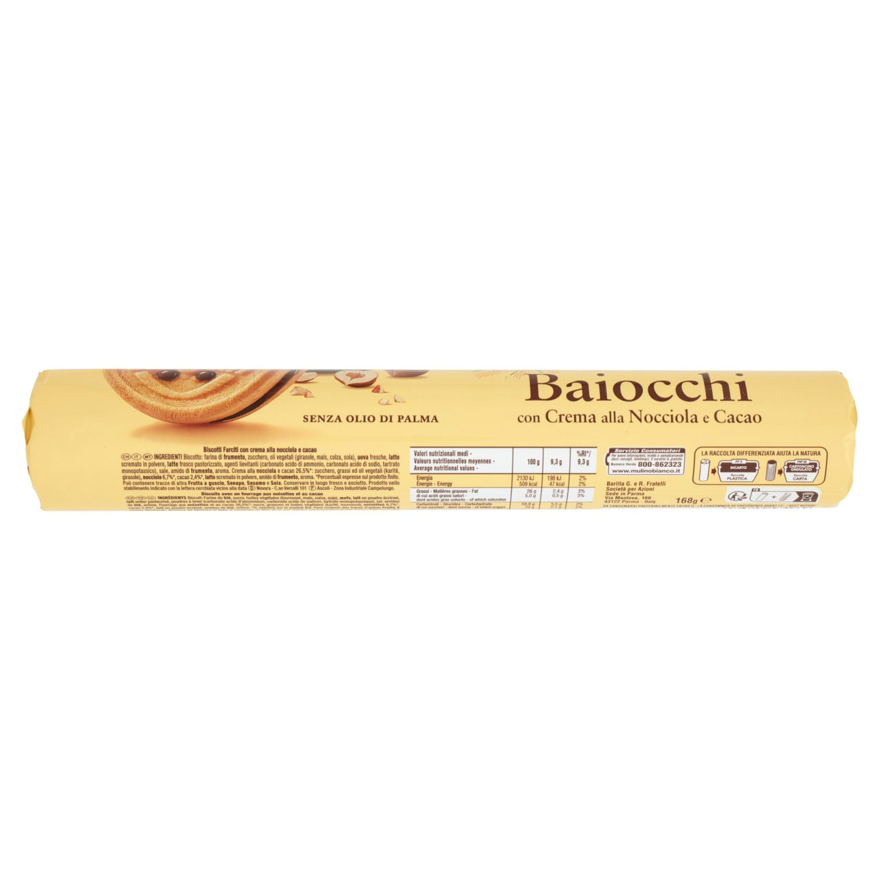 Mulino Bianco Baiocchi con Crema alla Nocciola