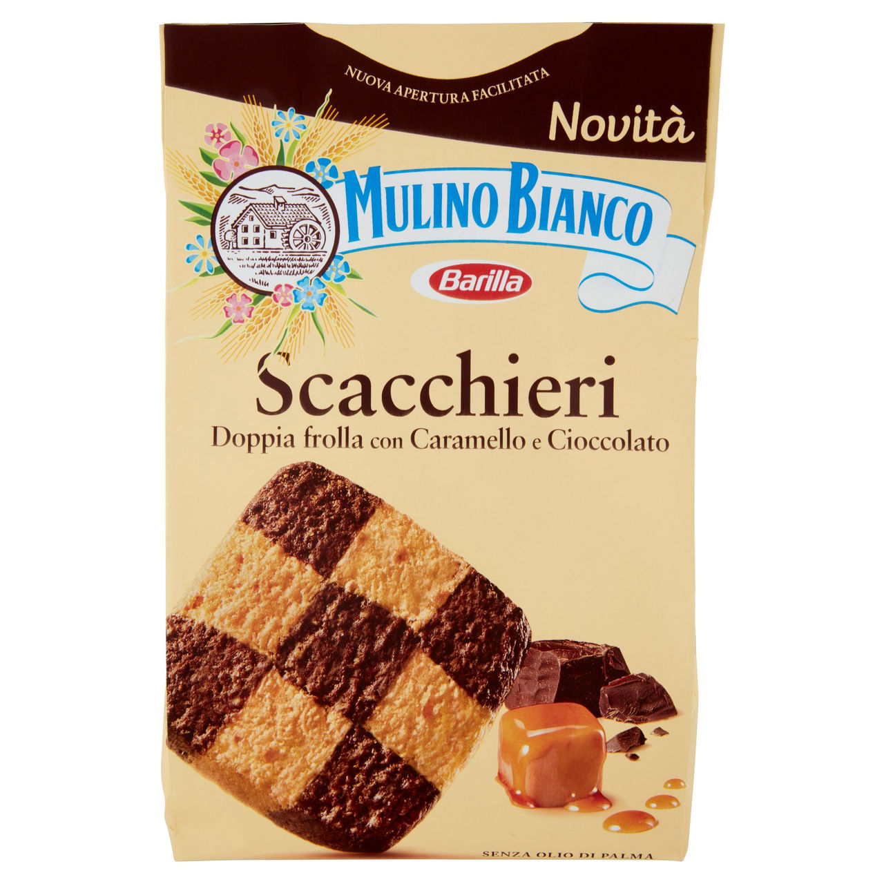 Mulino Bianco Biscotti Scacchieri Frolla con Caramello e Cioccolato 300g