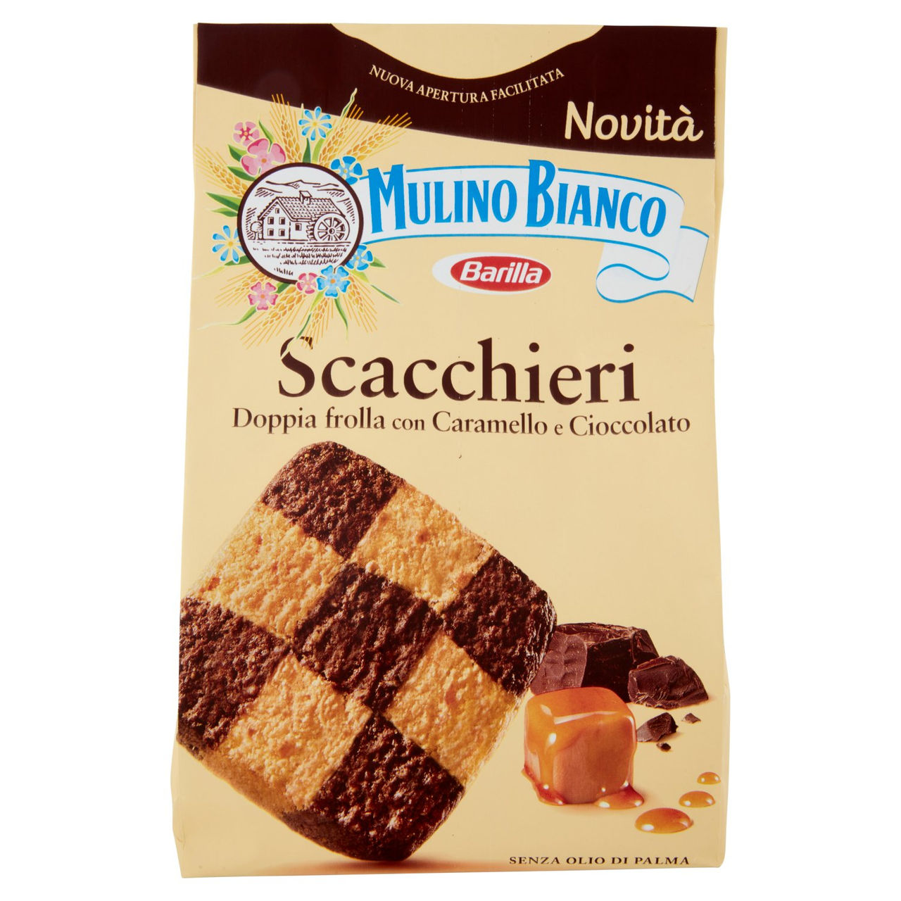 Mulino Bianco Biscotti Scacchieri Frolla con Caramello e Cioccolato 300g