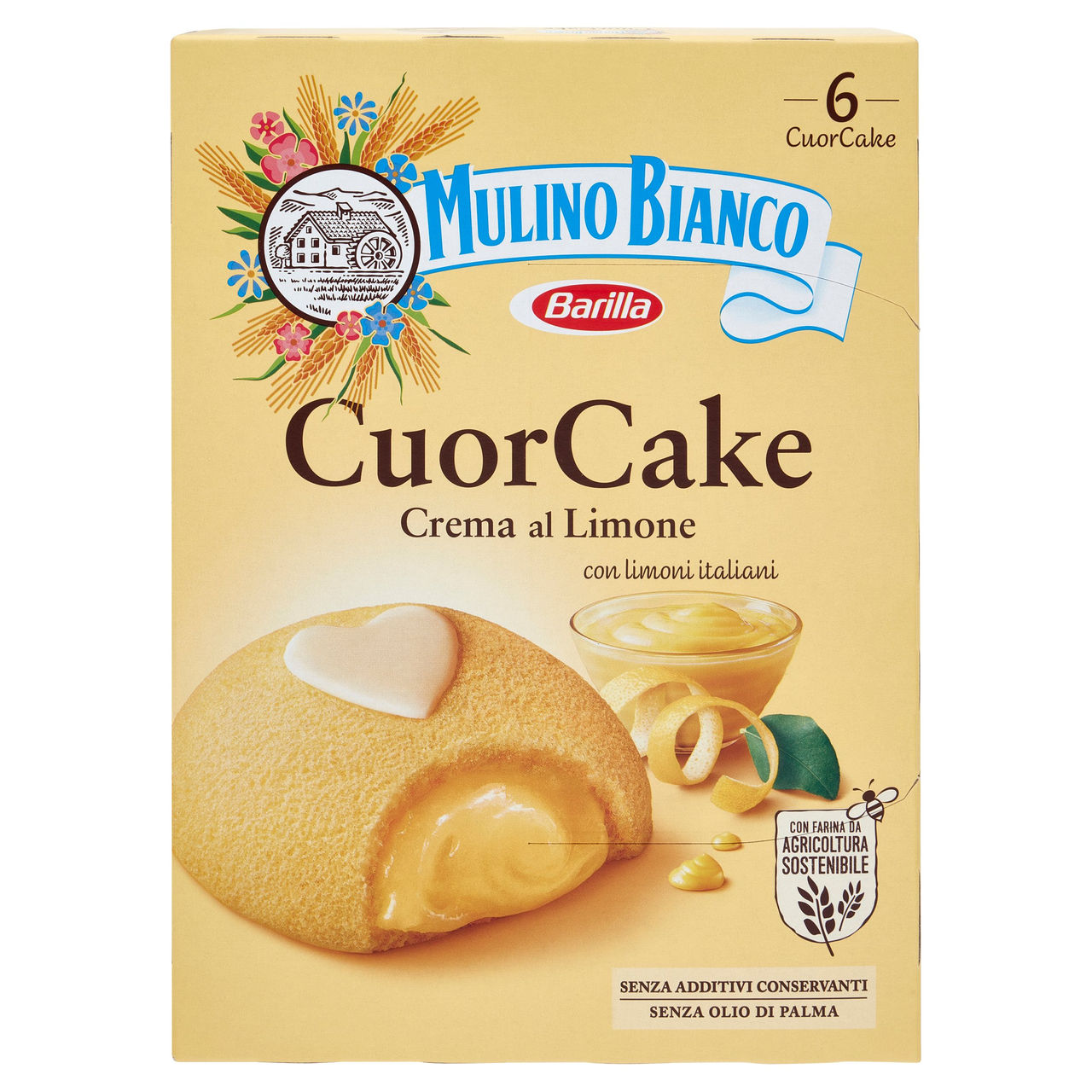 Mulino Bianco CuorCake Merenda con Limoni Italiani 6 pezzi 210g