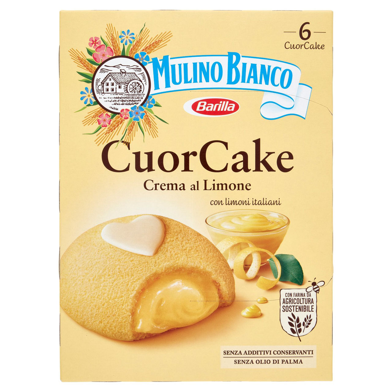 Mulino Bianco CuorCake Merenda con Limoni Italiani 6 pezzi 210g