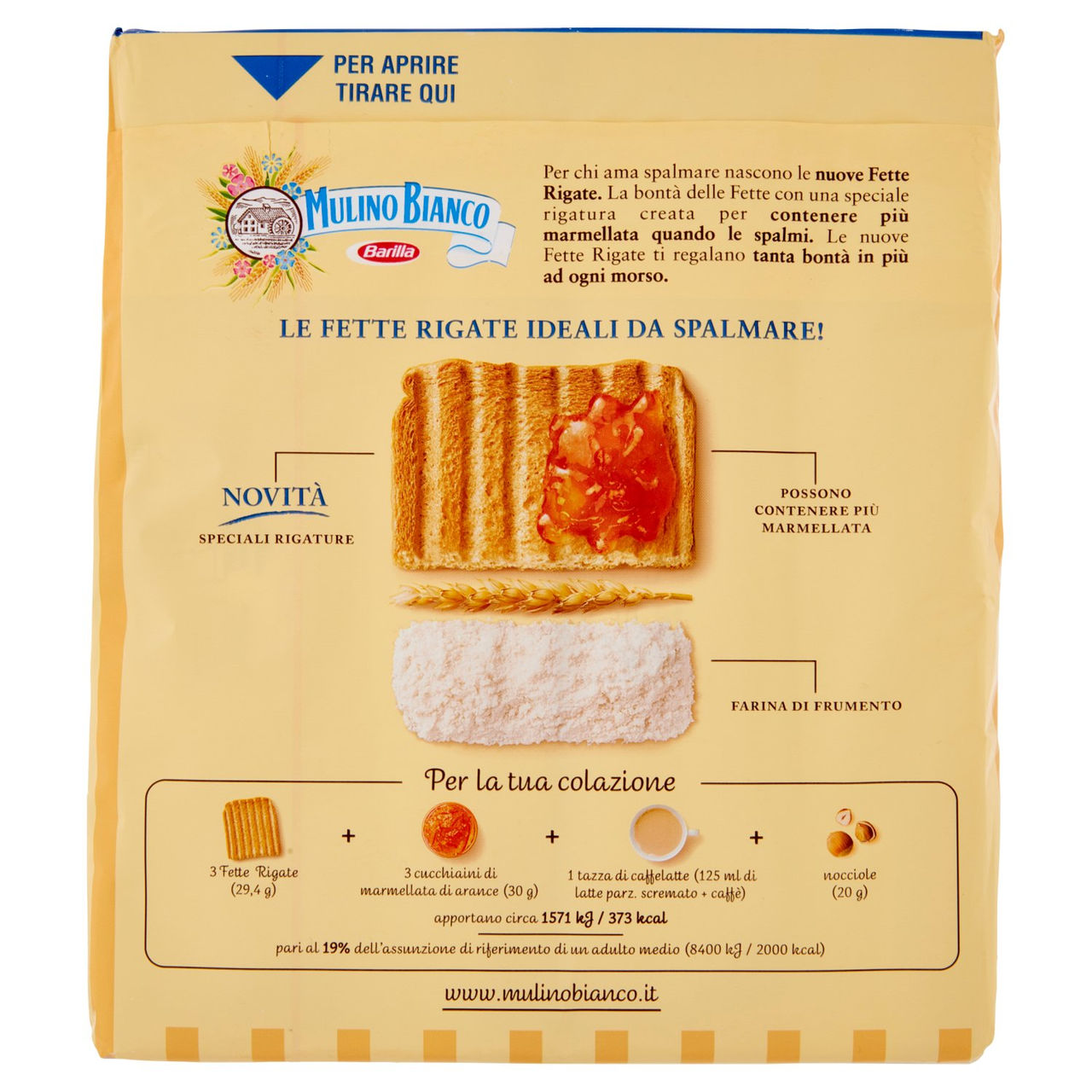 Mulino Bianco Fette Biscottate Rigate 315g