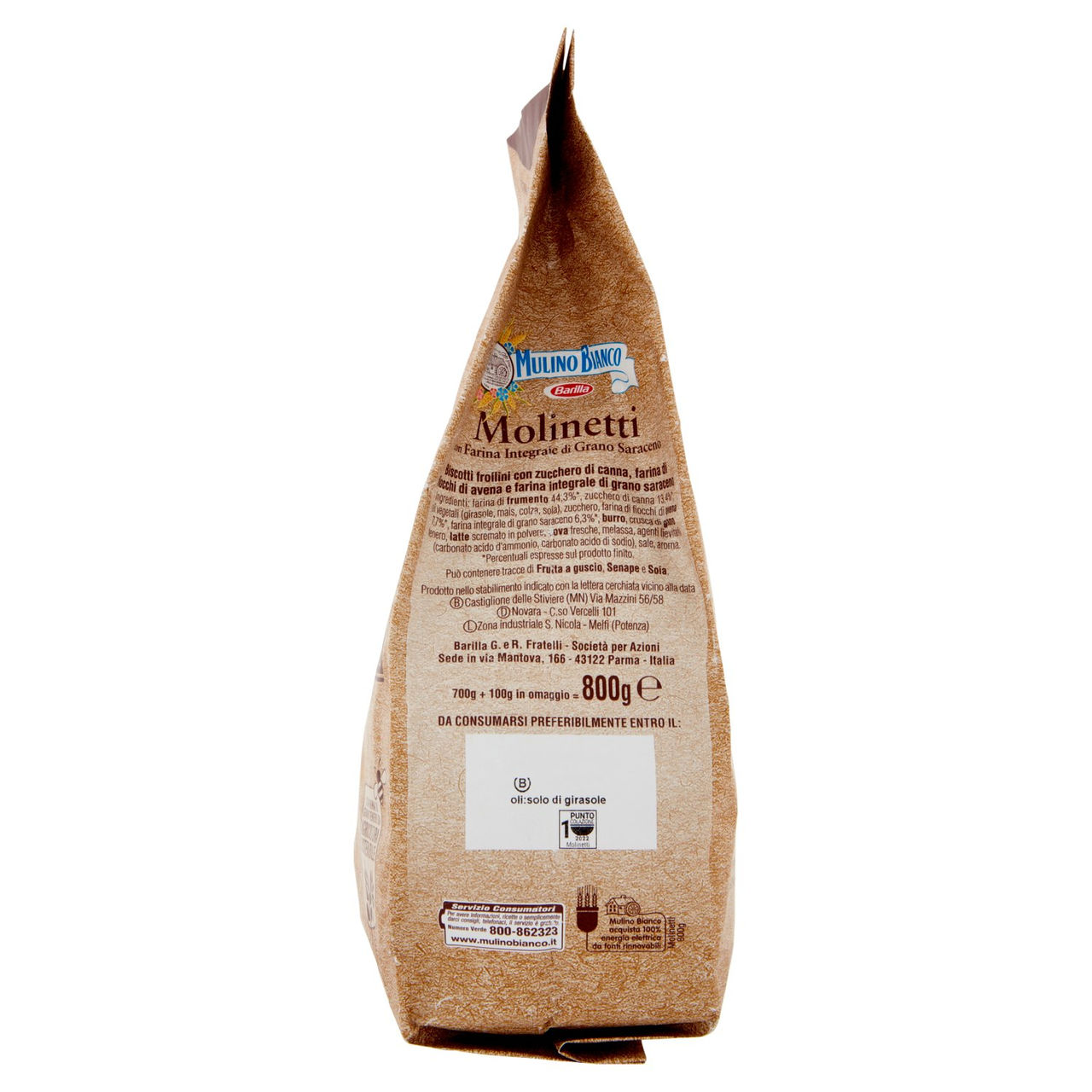 Mulino Bianco Molinetti con Grano Saraceno 800 g