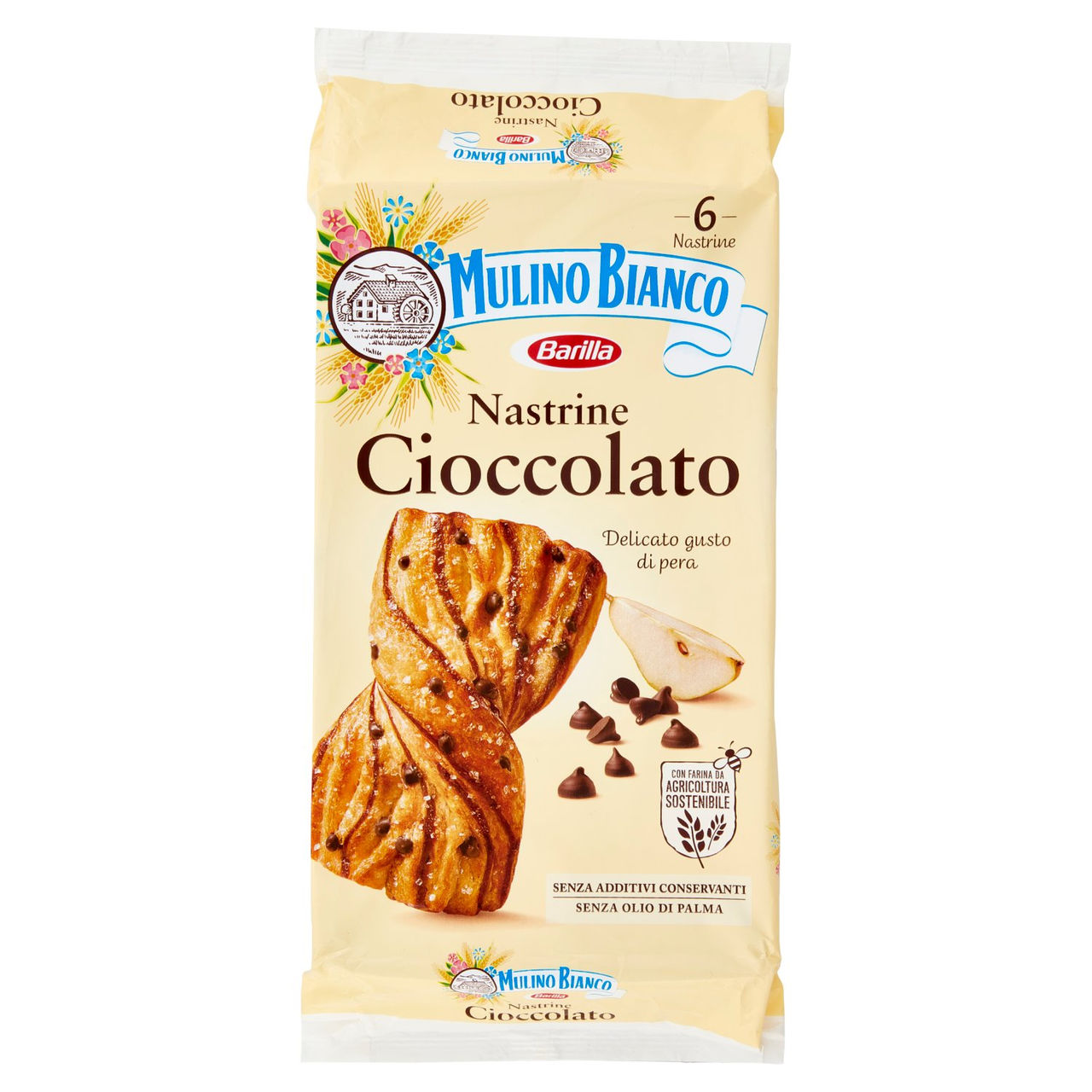 Mulino Bianco Nastrine Merenda Cioccolato Senza Additivi Conservanti 6 pezzi 240g