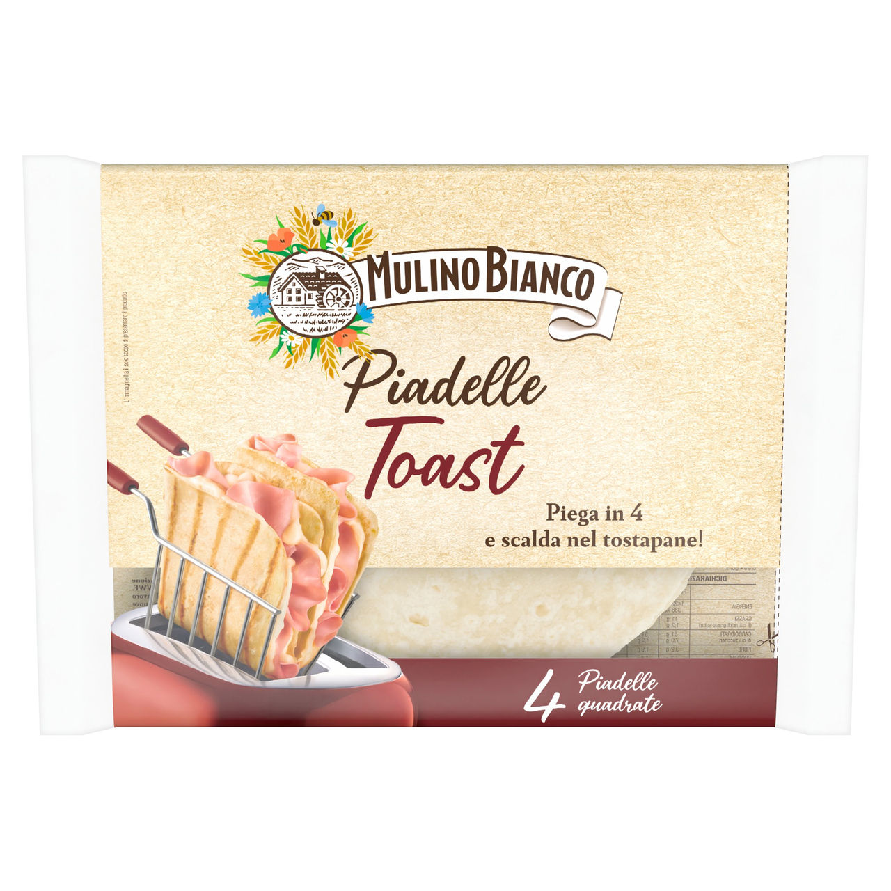 Mulino Bianco Piadina Piadelle Toast Ideale per Piadina e Toast 4pz 240g