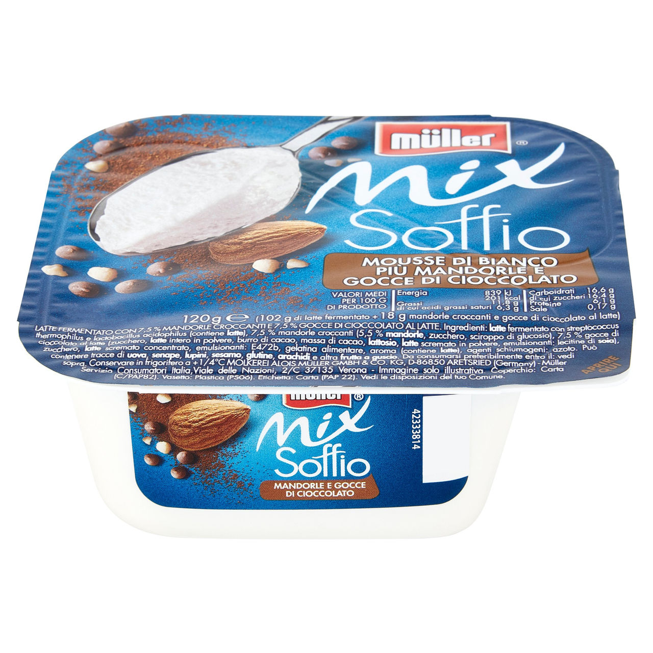 Soffio Mousse Bianco Mandorle Cioccolato Müller