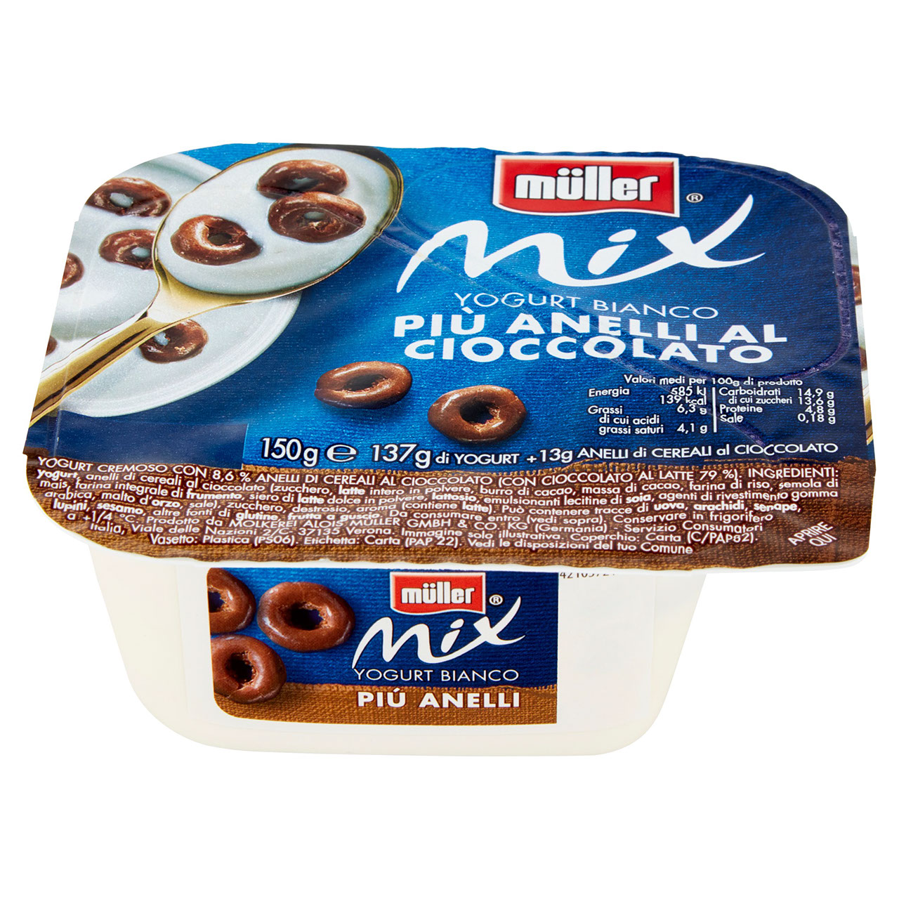 Mix Yogurt Bianco e Anelli al Cioccolato Müller