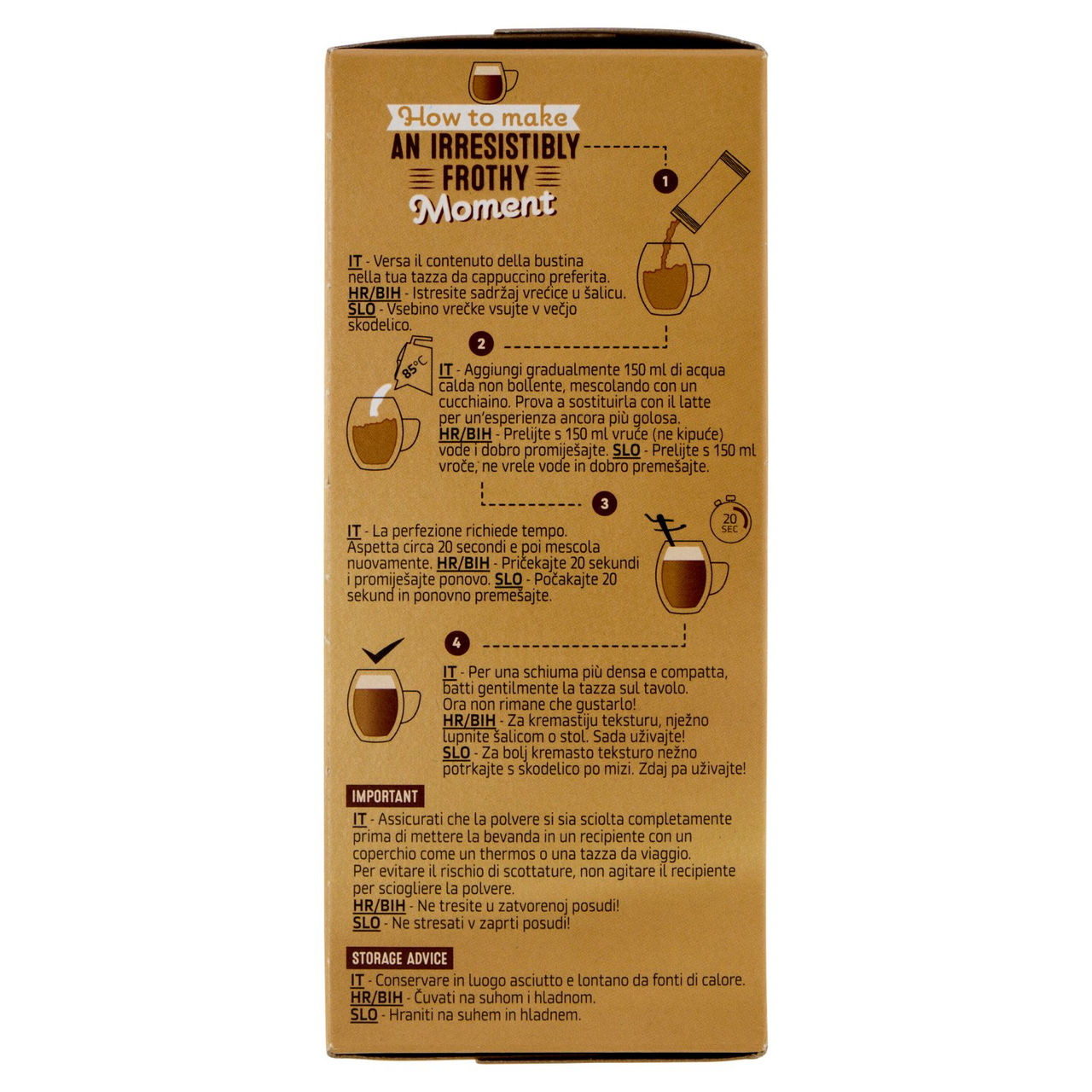 NESCAFÉ Cappuccino Decaf Solubile Decaffeinato, 10 bustine 125g