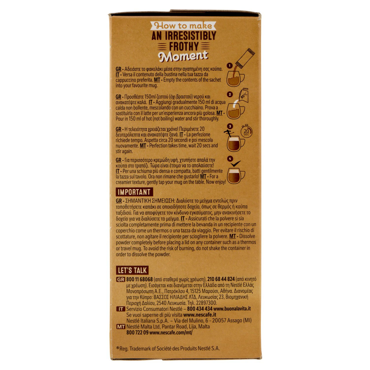 NESCAFÉ Cappuccino Solubile 10 Bustine 140g