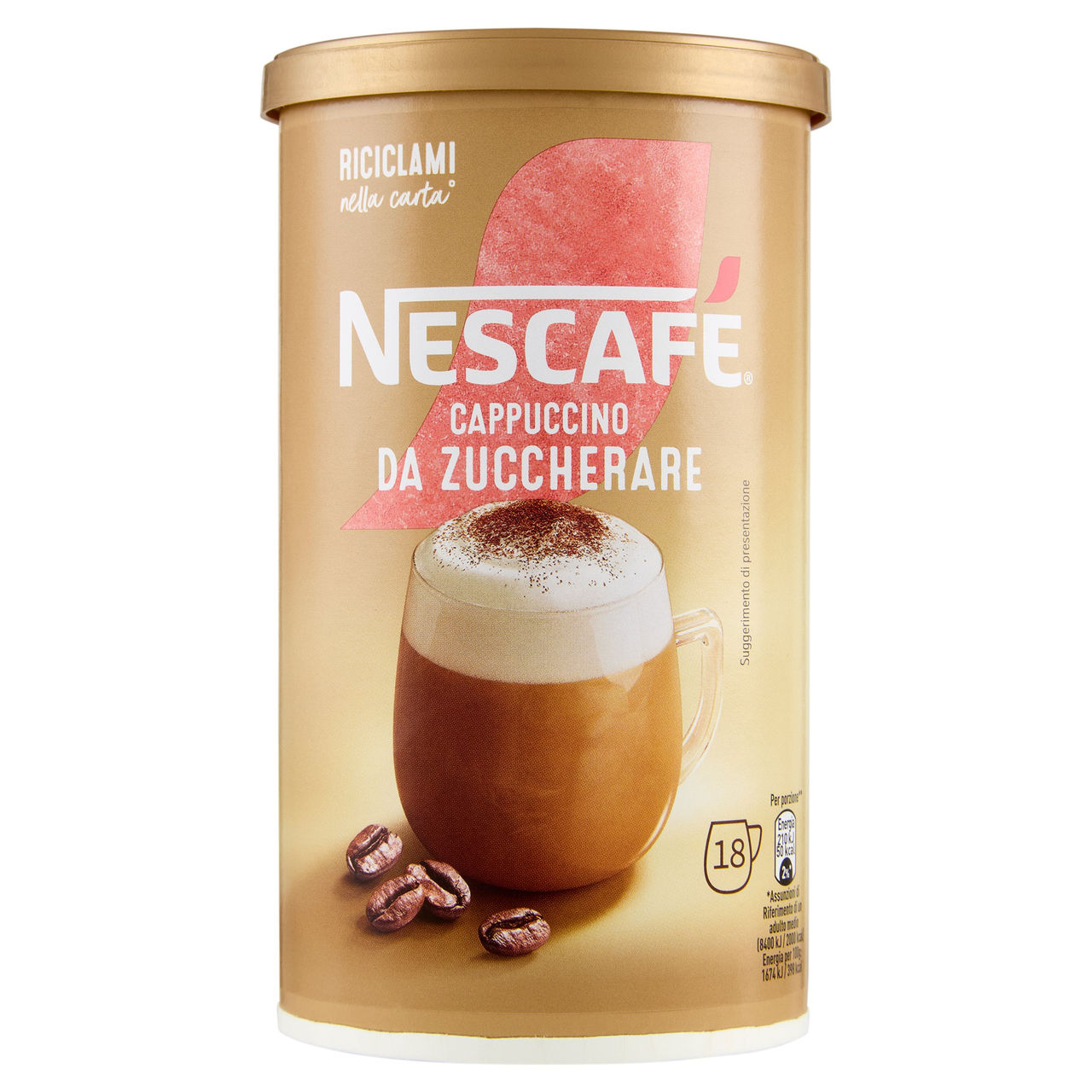 NESCAFÉ Cappuccino Solubile da Zuccherare Barattolo 225g