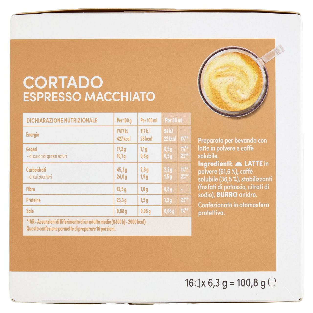 NESCAFÉ DOLCE GUSTO Cortado Espresso Macch Caffè 16 Capsule Compatibili Nescafé Dolce Gusto 100,8g
