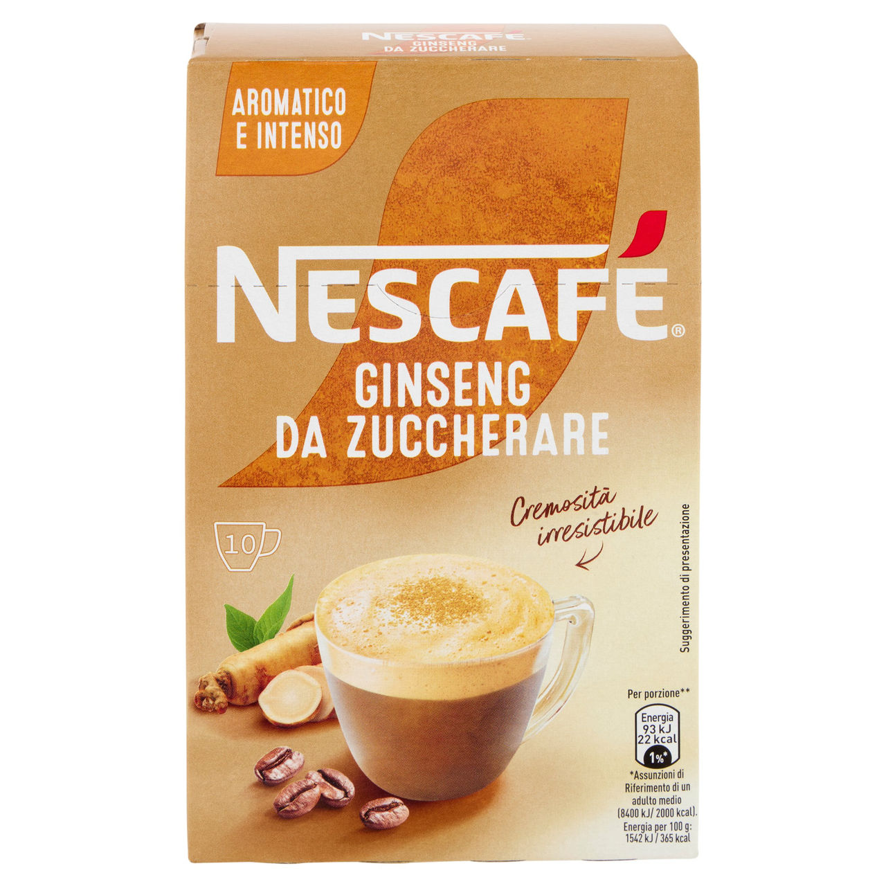 NESCAFÉ Ginseng da Zuccherare Caffè Solubile con Ginseng, 10 Bustine 60g