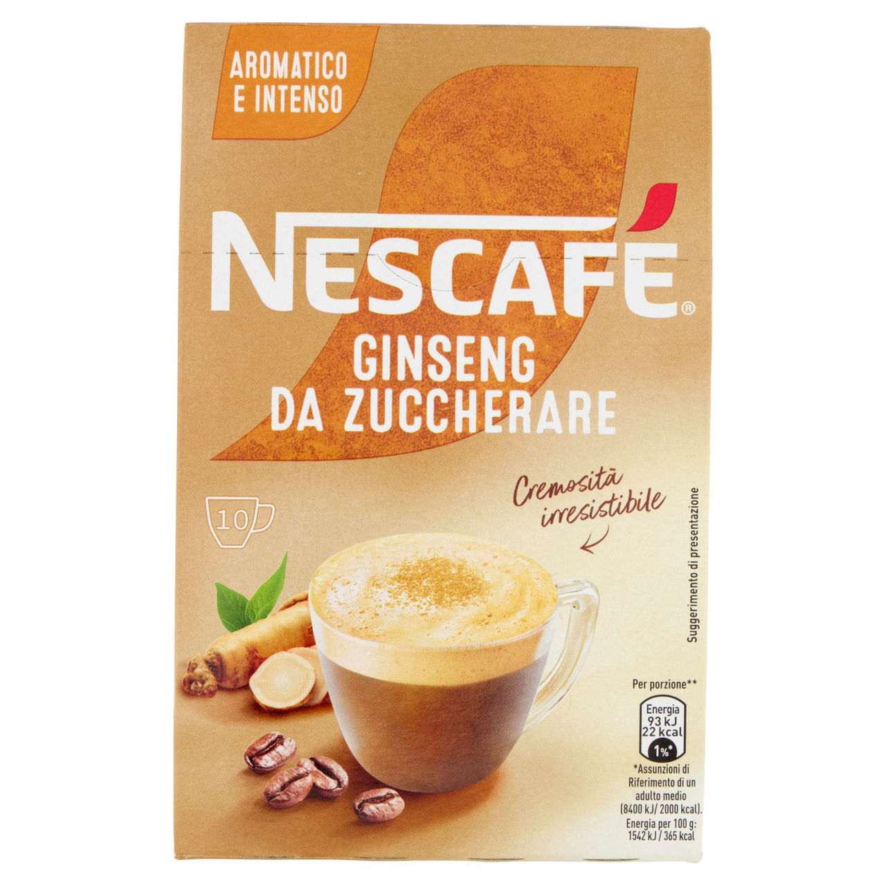 NESCAFÉ Ginseng da Zuccherare Caffè Solubile con Ginseng, 10 Bustine 60g