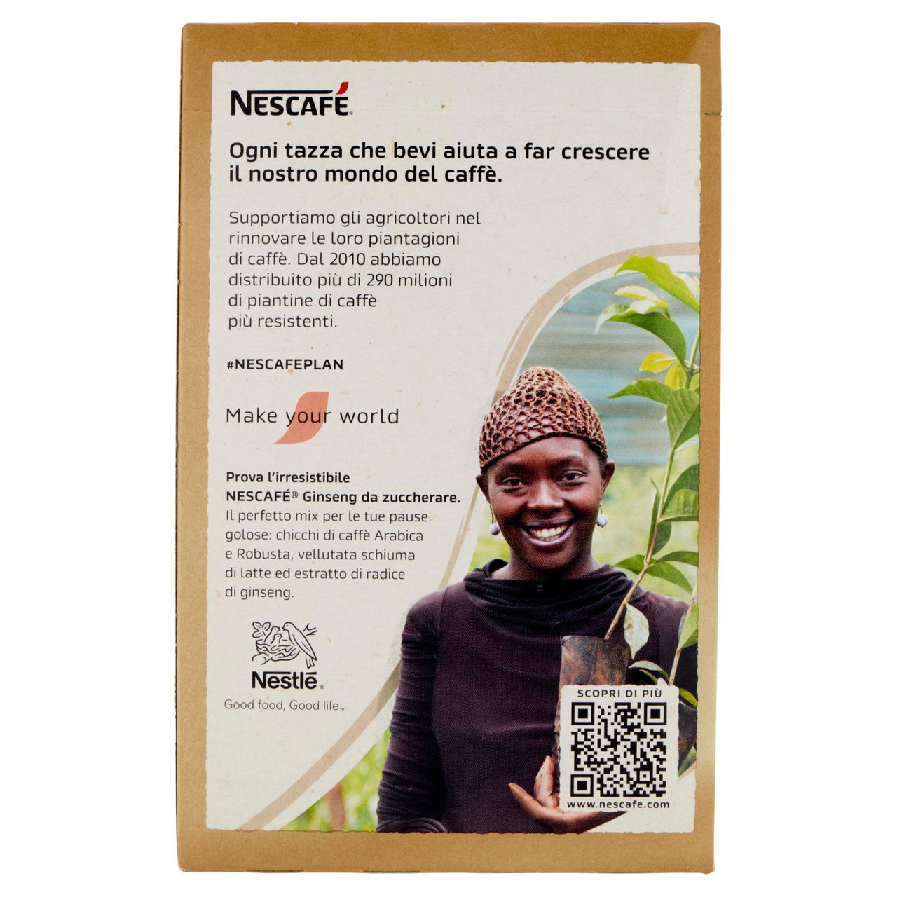 NESCAFÉ Ginseng da Zuccherare Caffè Solubile con Ginseng, 10 Bustine 60g