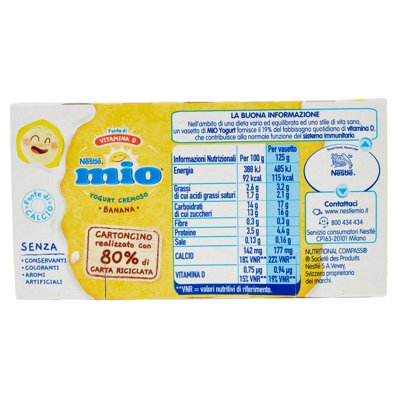 NESTLÉ MIO Yogurt Cremoso Banana 2 x 125 g