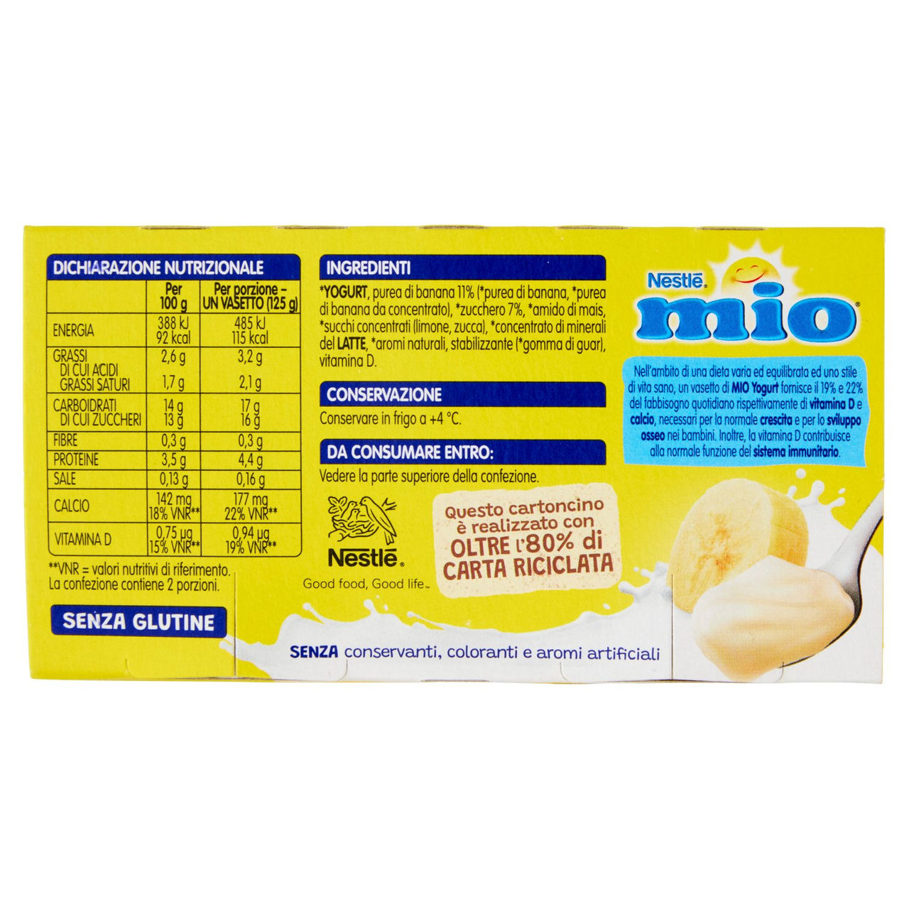 NESTLÉ MIO Yogurt Cremoso Banana 2 x 125 g
