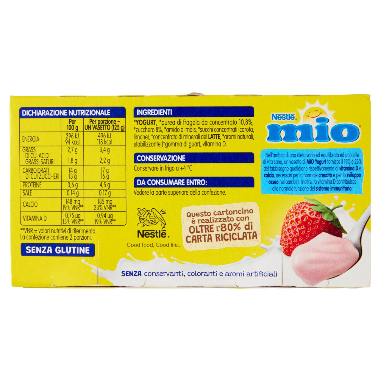 Nestlé Mio Yogurt Cremoso Fragola 2x125g online